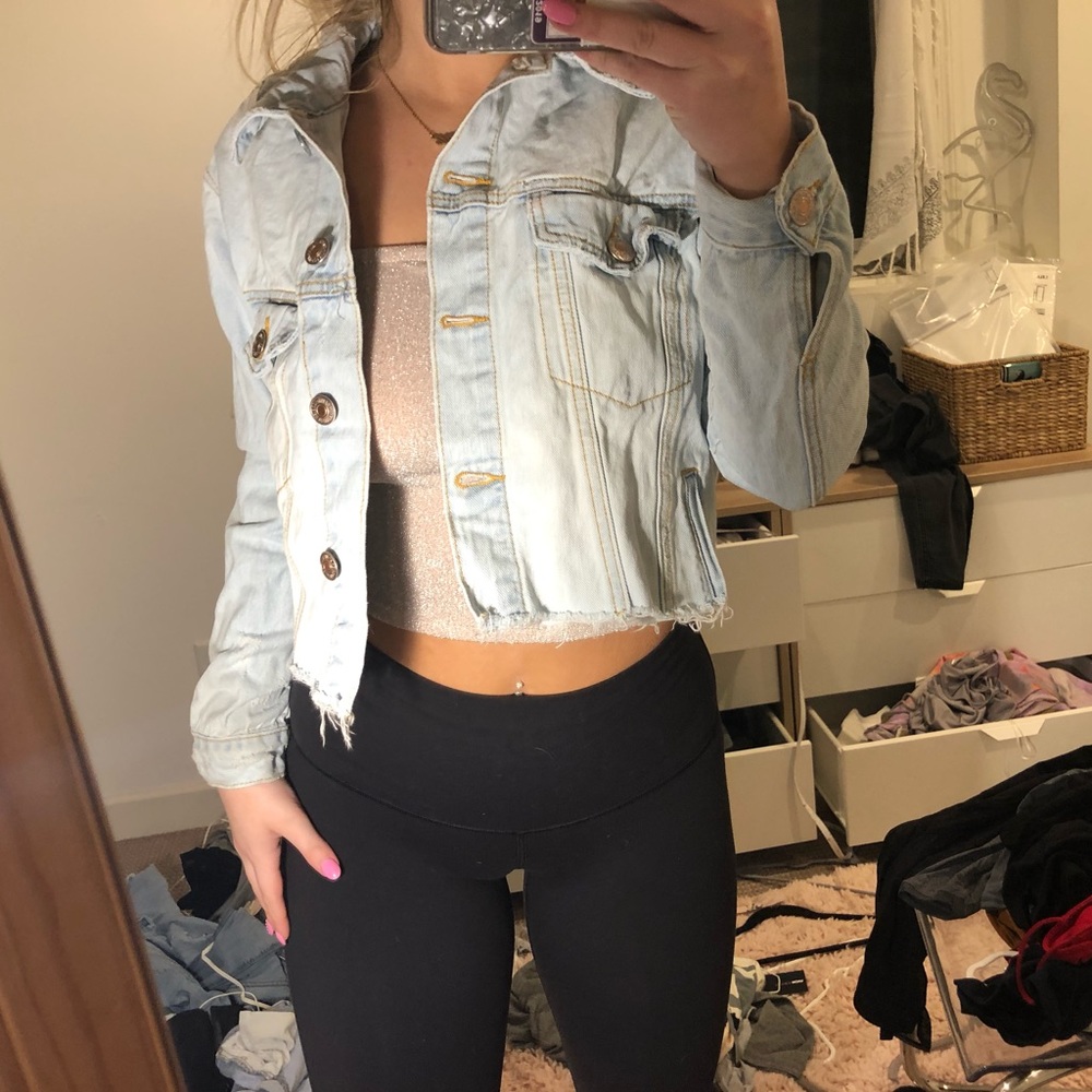 Cropped jean jacket